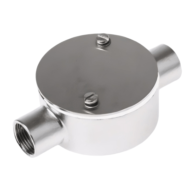 SS316 2-Way Junction Boxes (Circular & Straight Box Options)